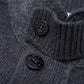 Anthrazitfarbener Strick-Cardigan mit Zip und Knopfleiste von Stone Island – Ansicht 3