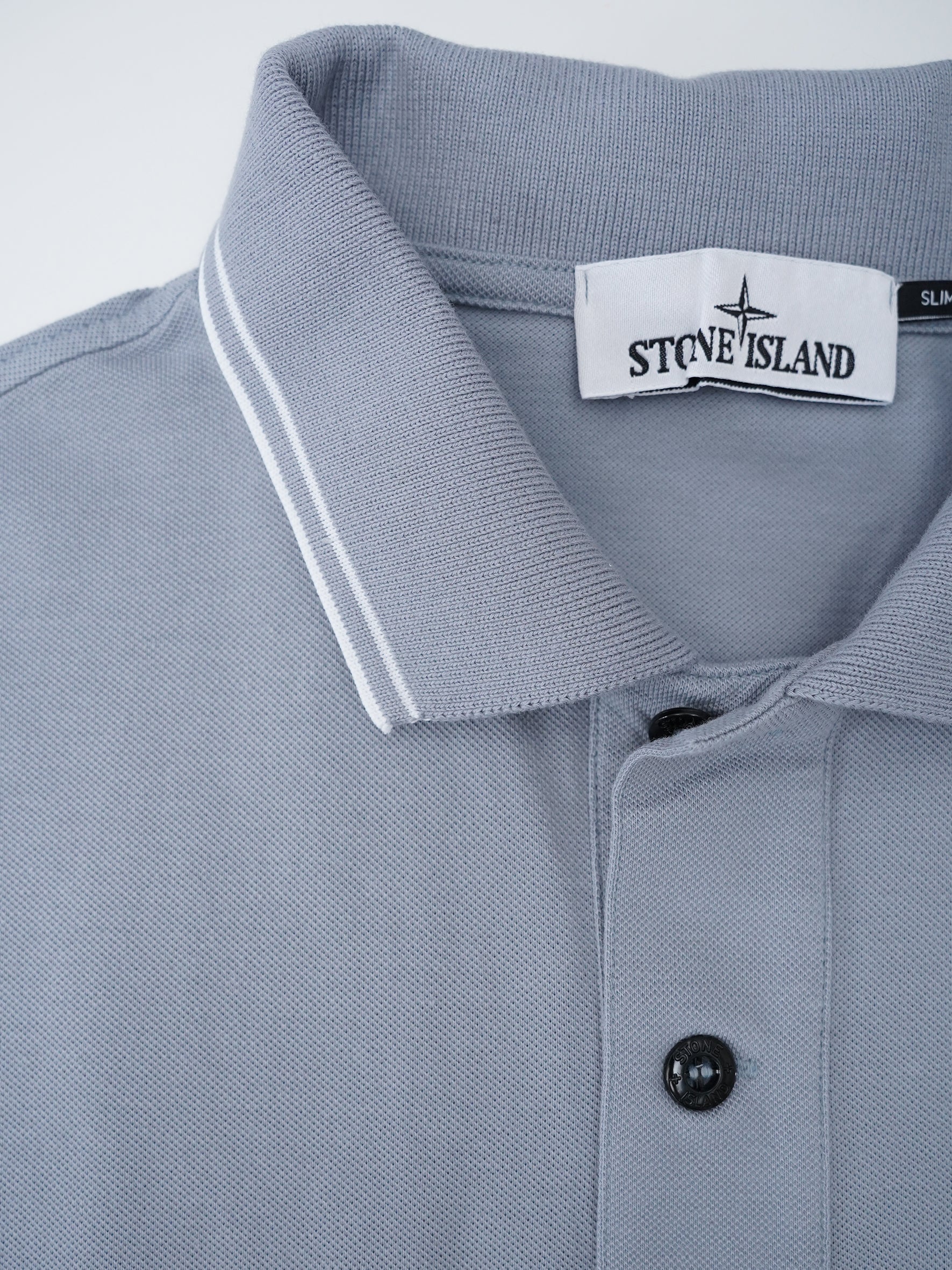Rauchblaues Poloshirt aus Piqué von Stone Island – Ansicht 3