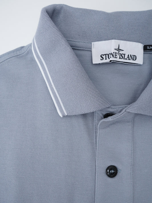 Rauchblaues Poloshirt aus Piqué von Stone Island – Ansicht 3
