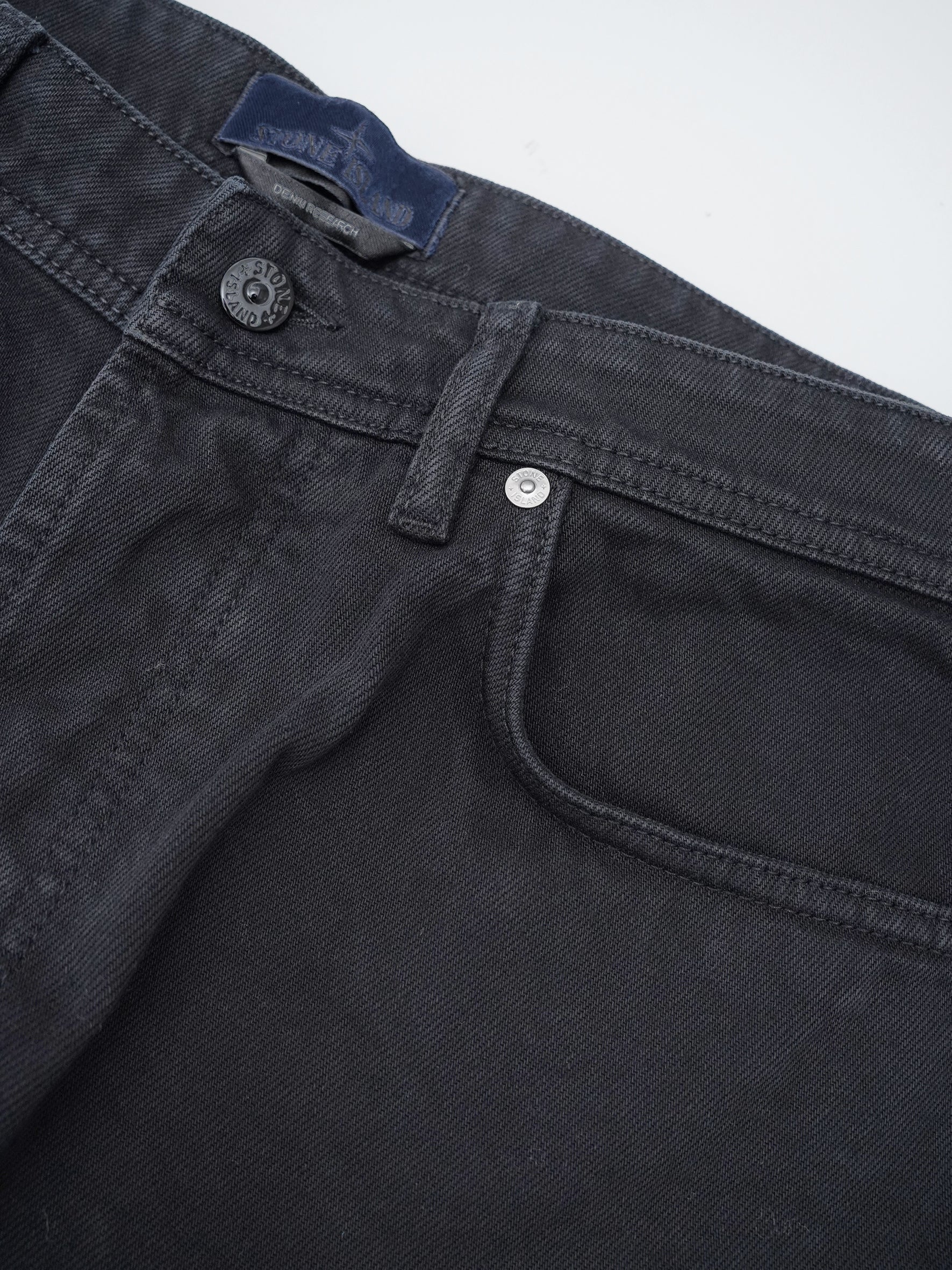 Schwarze Straight-Jeans aus Bull-Denim von Stone Island – Ansicht 2