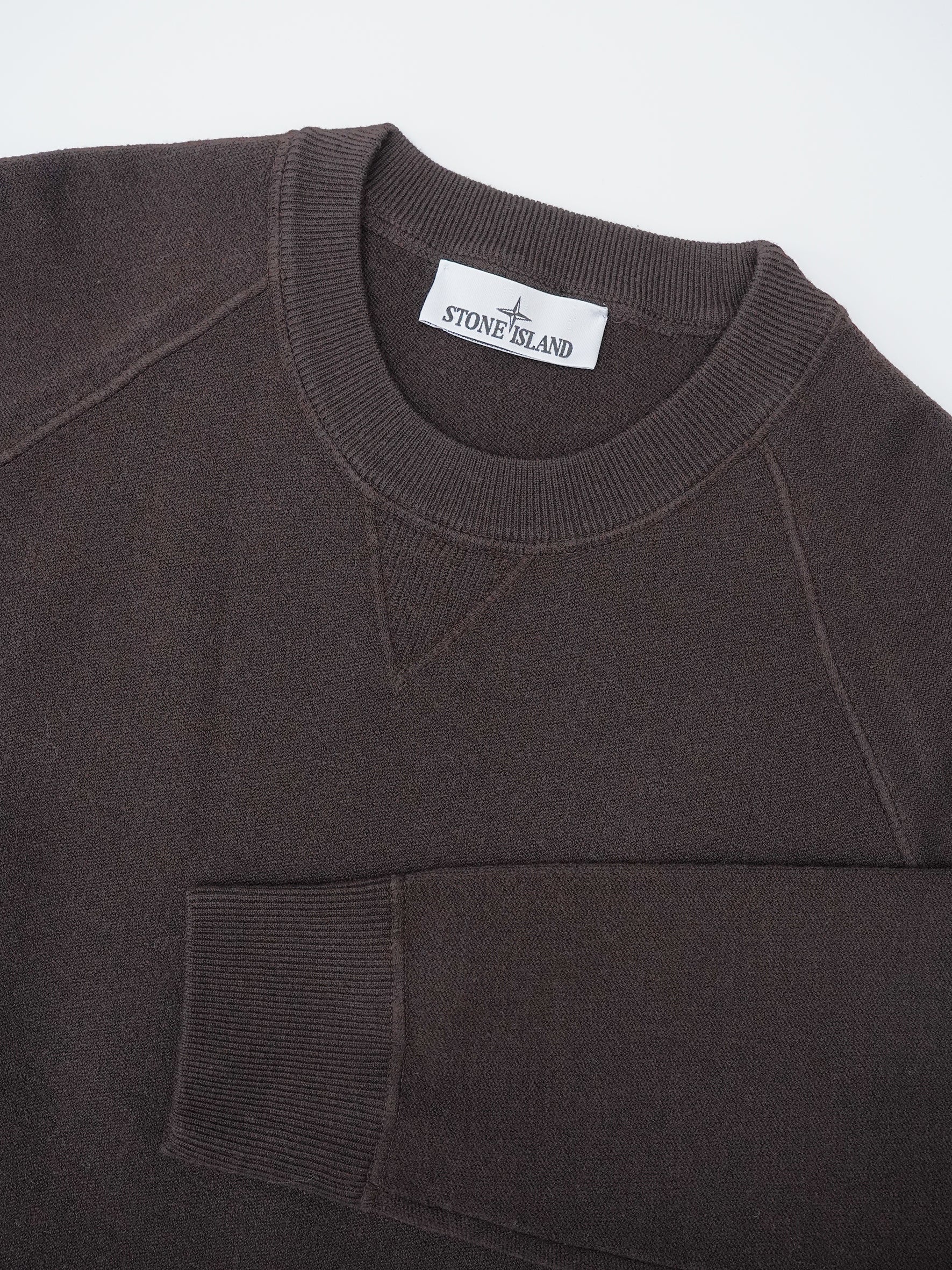 Brauner Strickpullover im Sweatshirt-Schnitt von Stone Island – Ansicht 2