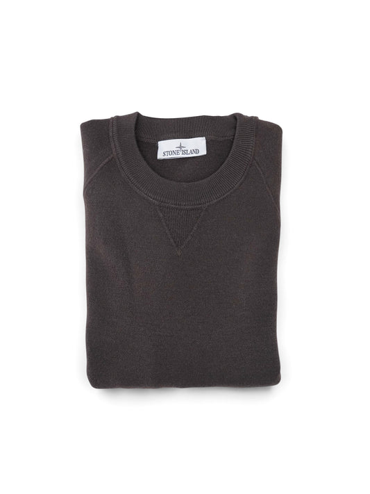 Brauner Strickpullover im Sweatshirt-Schnitt von Stone Island