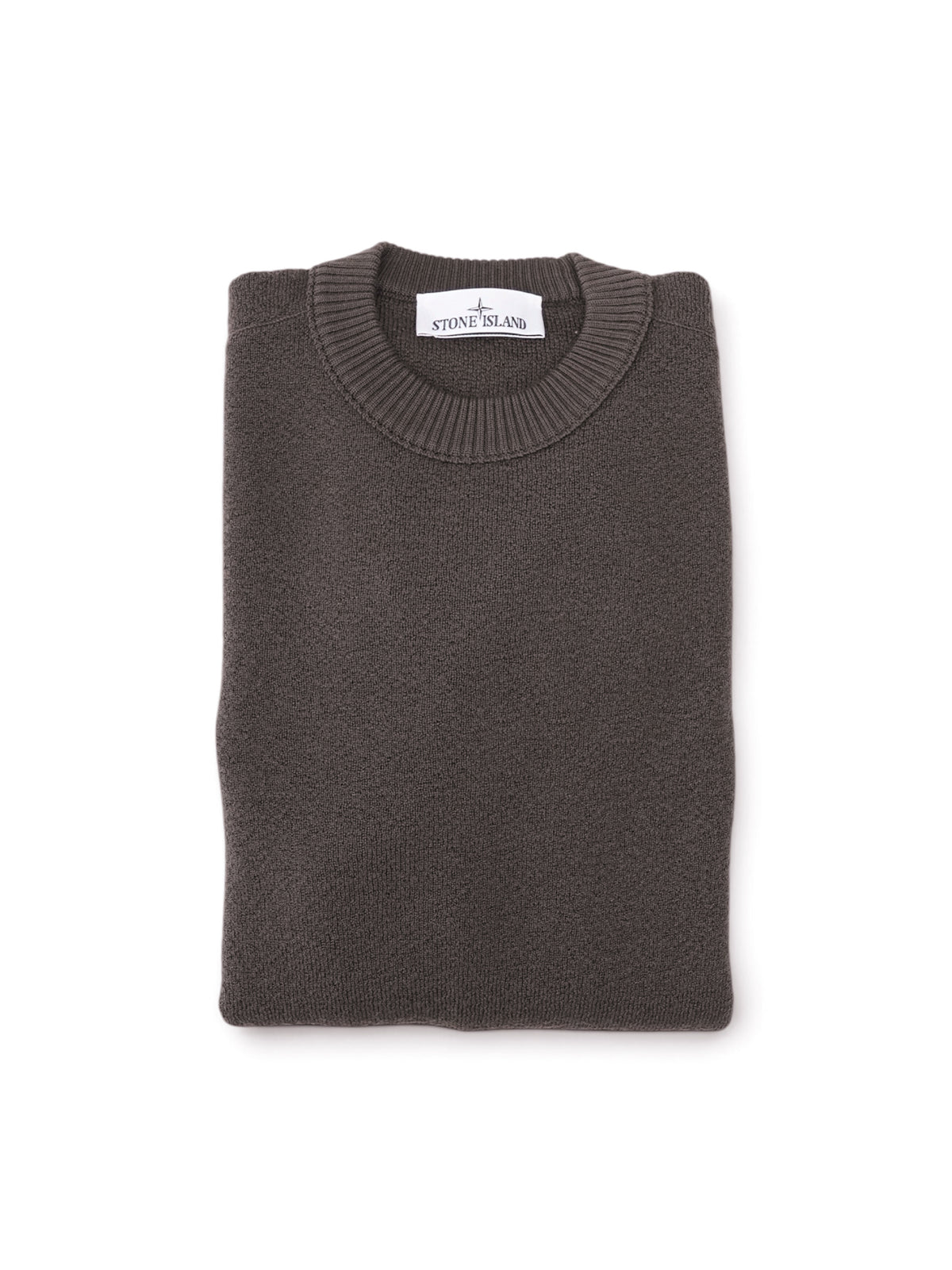 Schlammfarbener Rundhals-Strickpullover von Stone Island