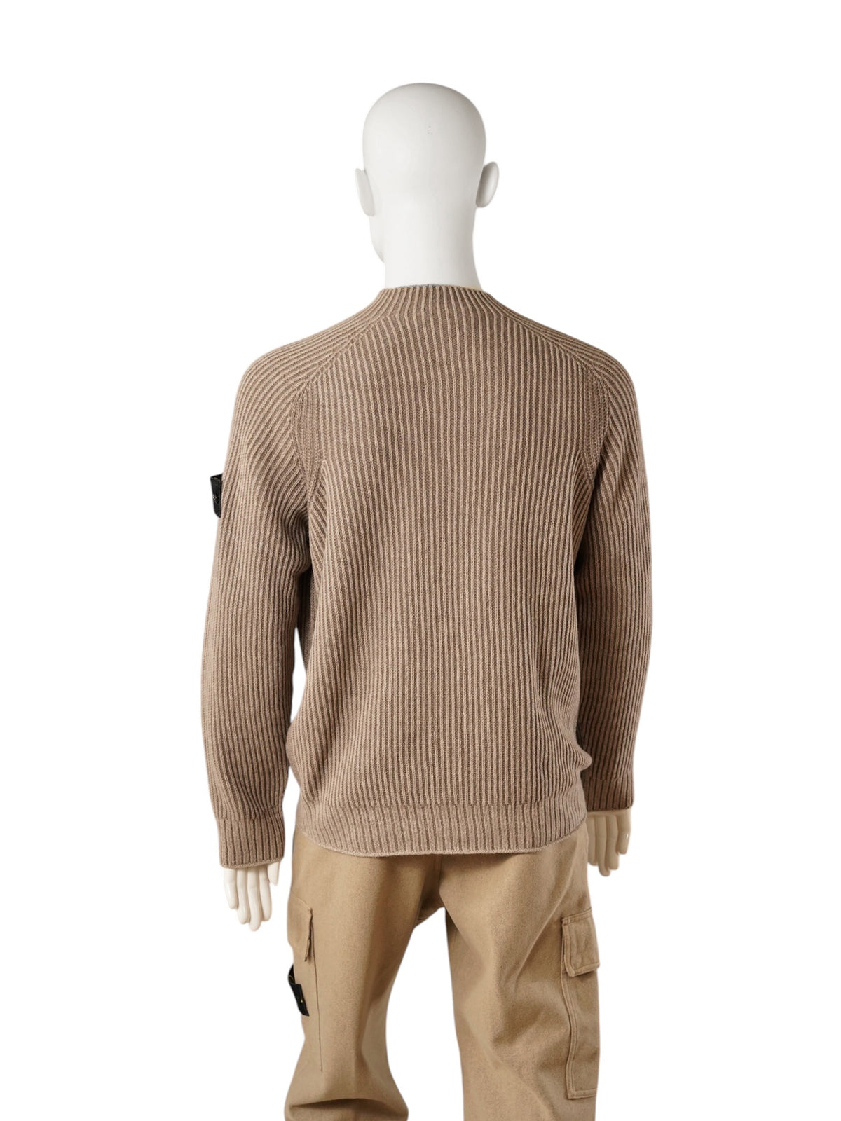 Beigefarbener Rippstrick-Pullover aus Cashmere von Stone Island – Ansicht 5
