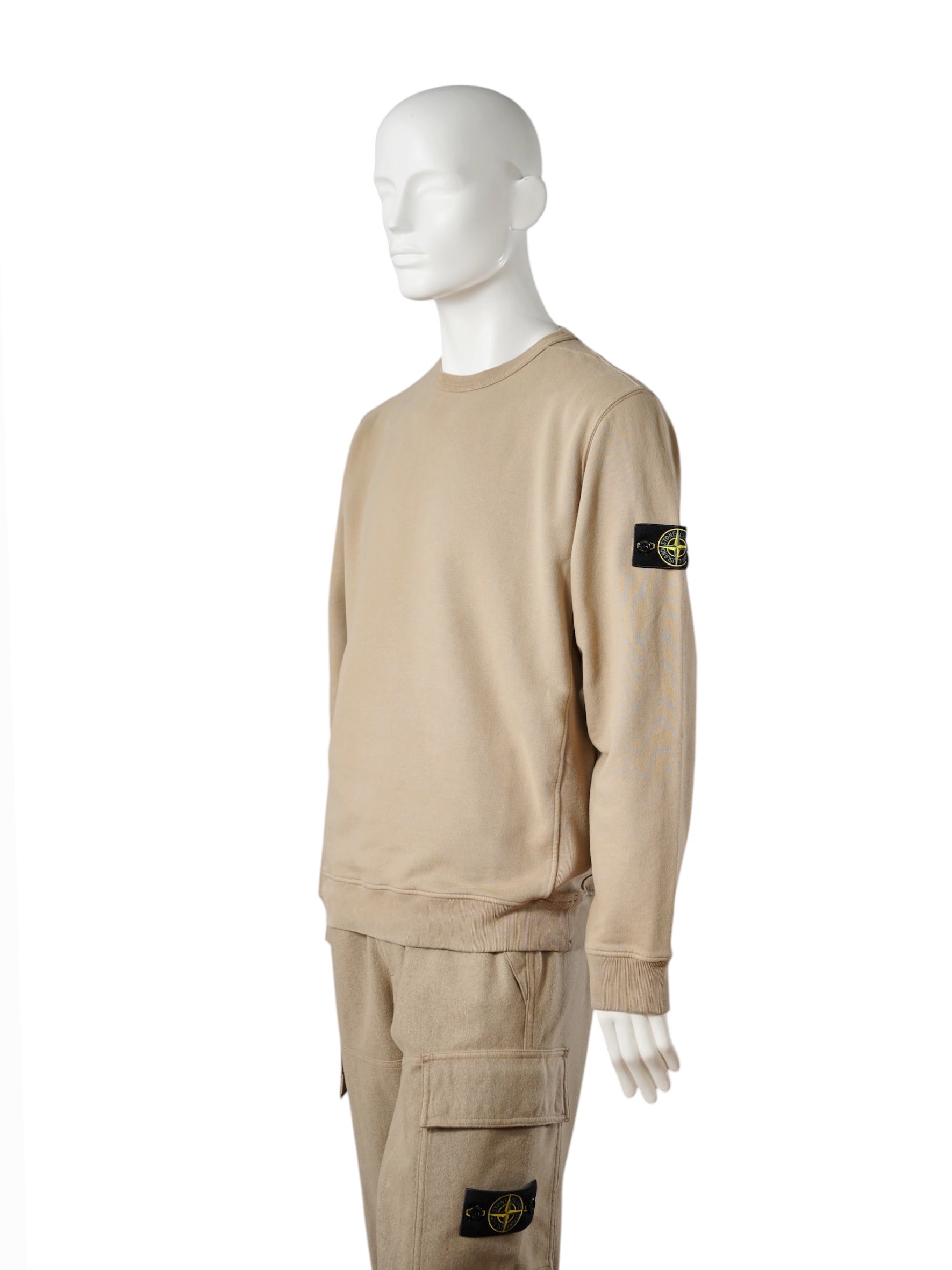 Beigefarbenes Sweatshirt mit Rundhalsausschnitt von Stone Island – Ansicht 2