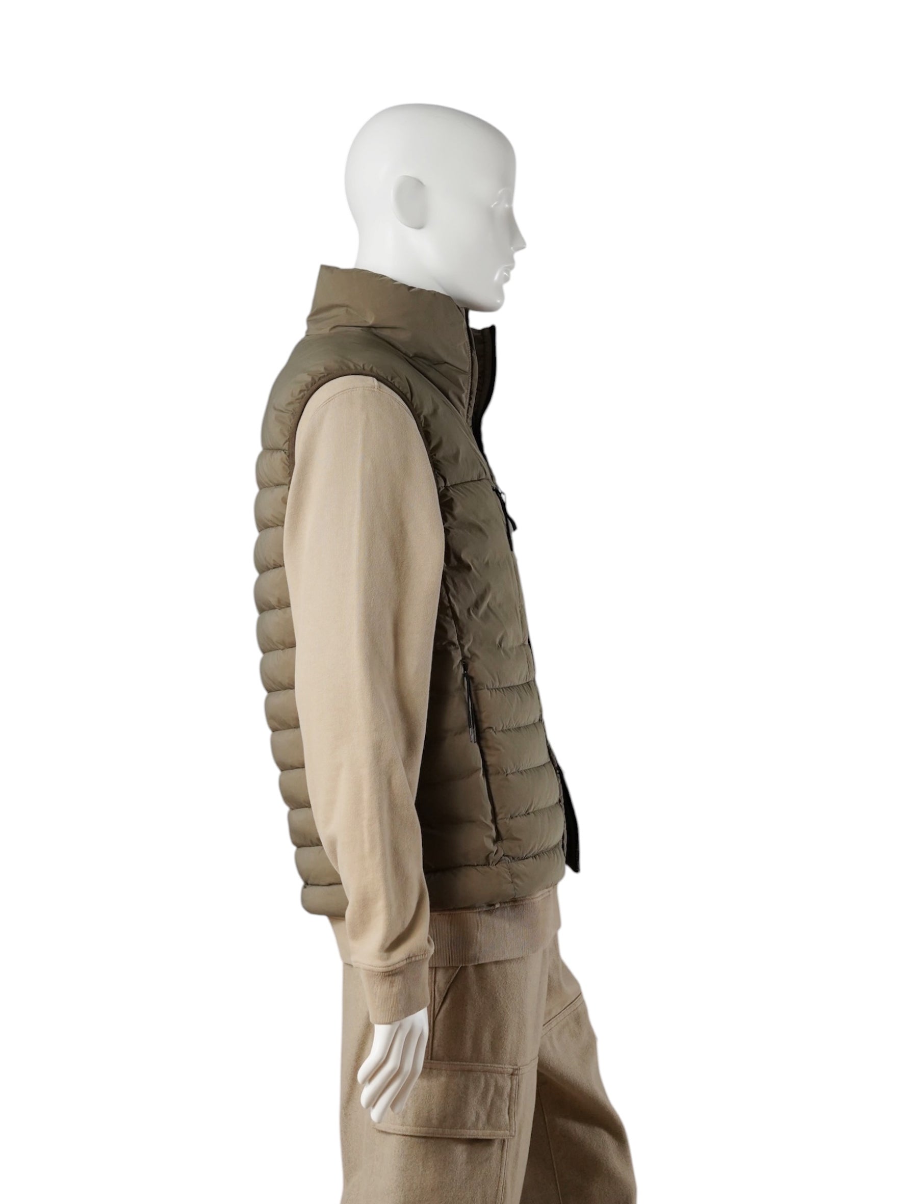 Camelfarbene Daunenweste von Stone Island – Ansicht 3