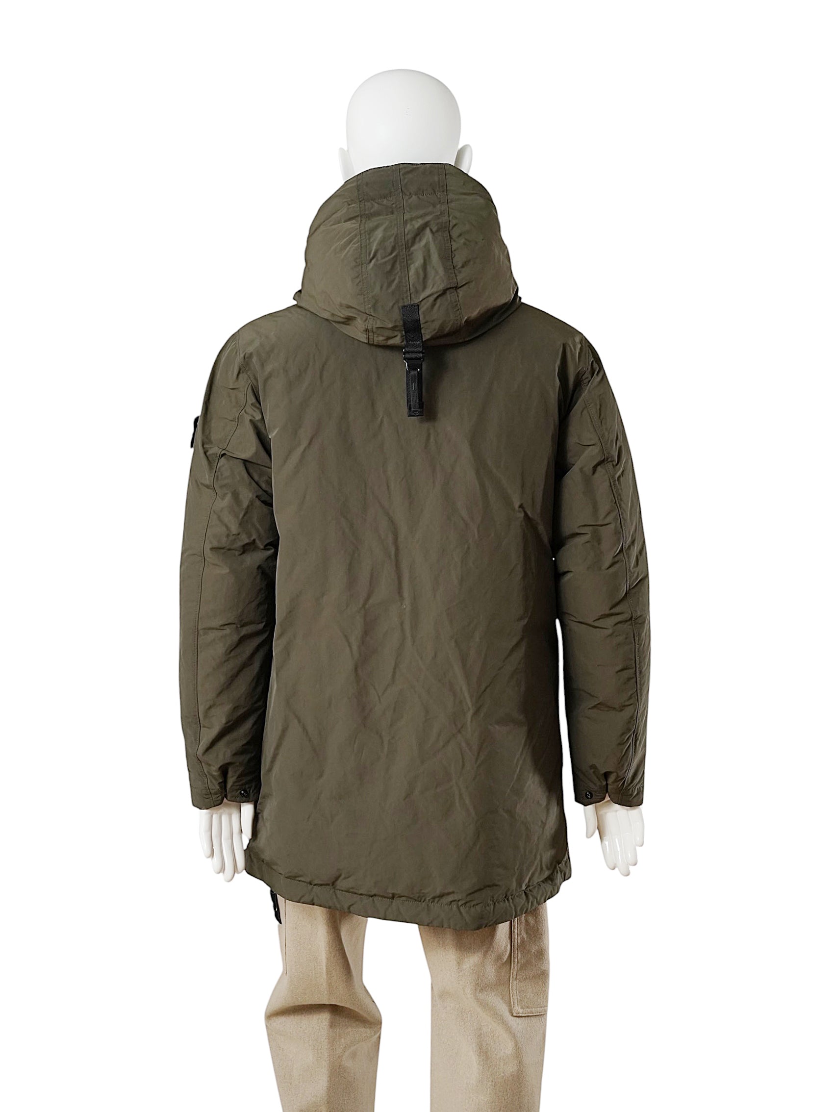 Schlammfarbener Daunenparka mit Kapuze von Stone Island – Ansicht 3