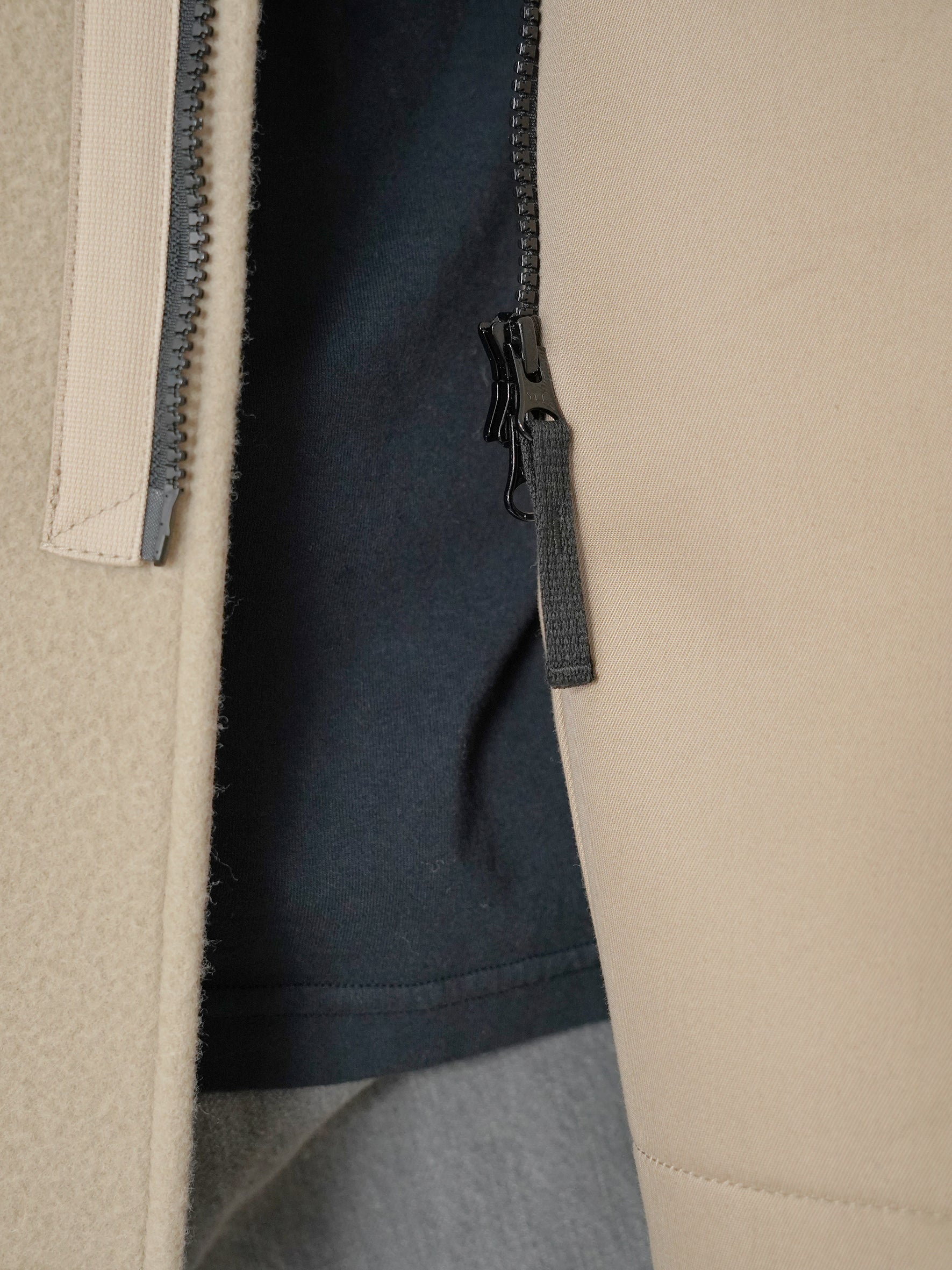 Sandfarbener kurzer Dufflecoat aus schwerem Melton von Stone Island – Ansicht 7