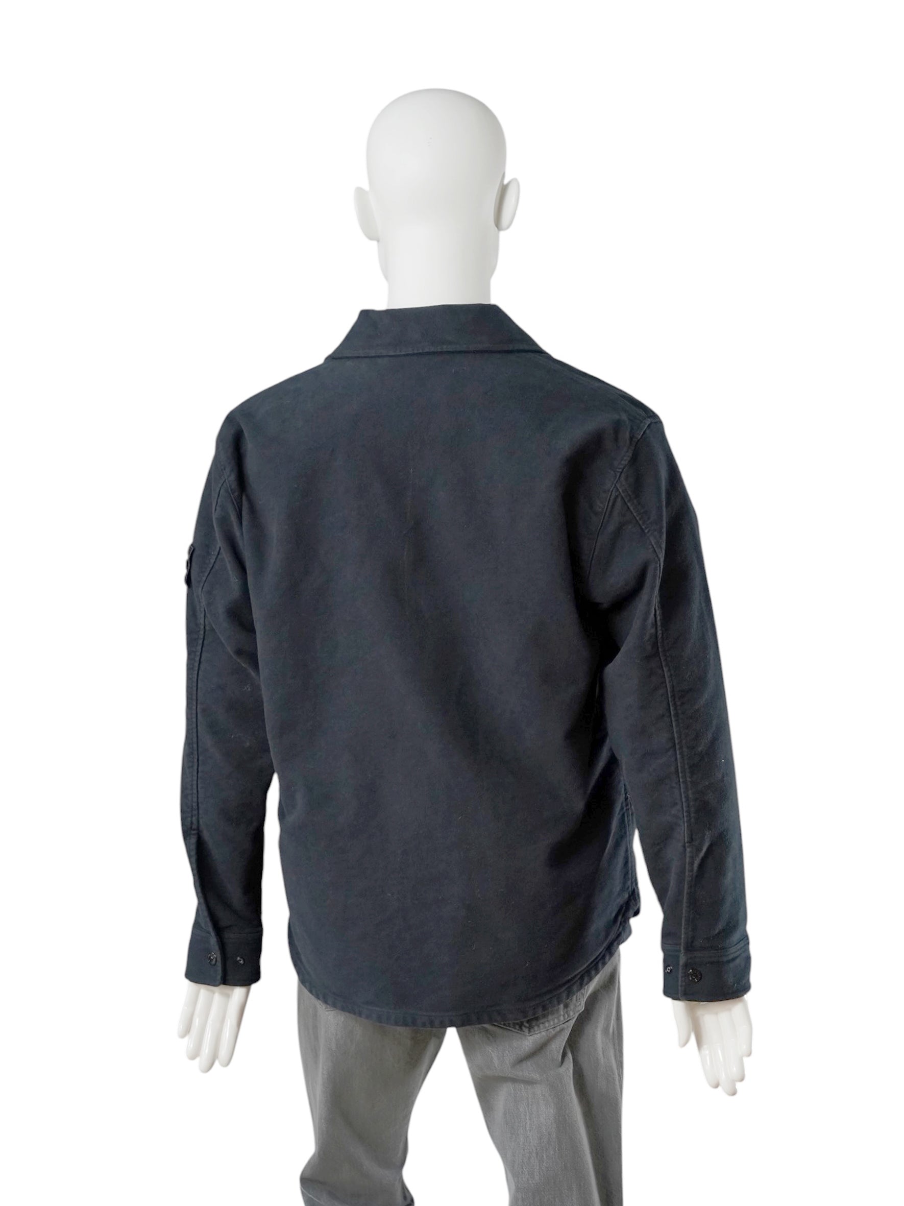 Dunkelblaues Moleskin-Overshirt von Stone Island – Ansicht 4