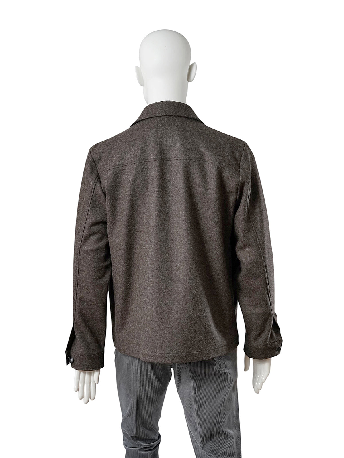 Braun meliertes Overshirt aus Wollflanell mit Cashmere von Corneliani – Ansicht 4