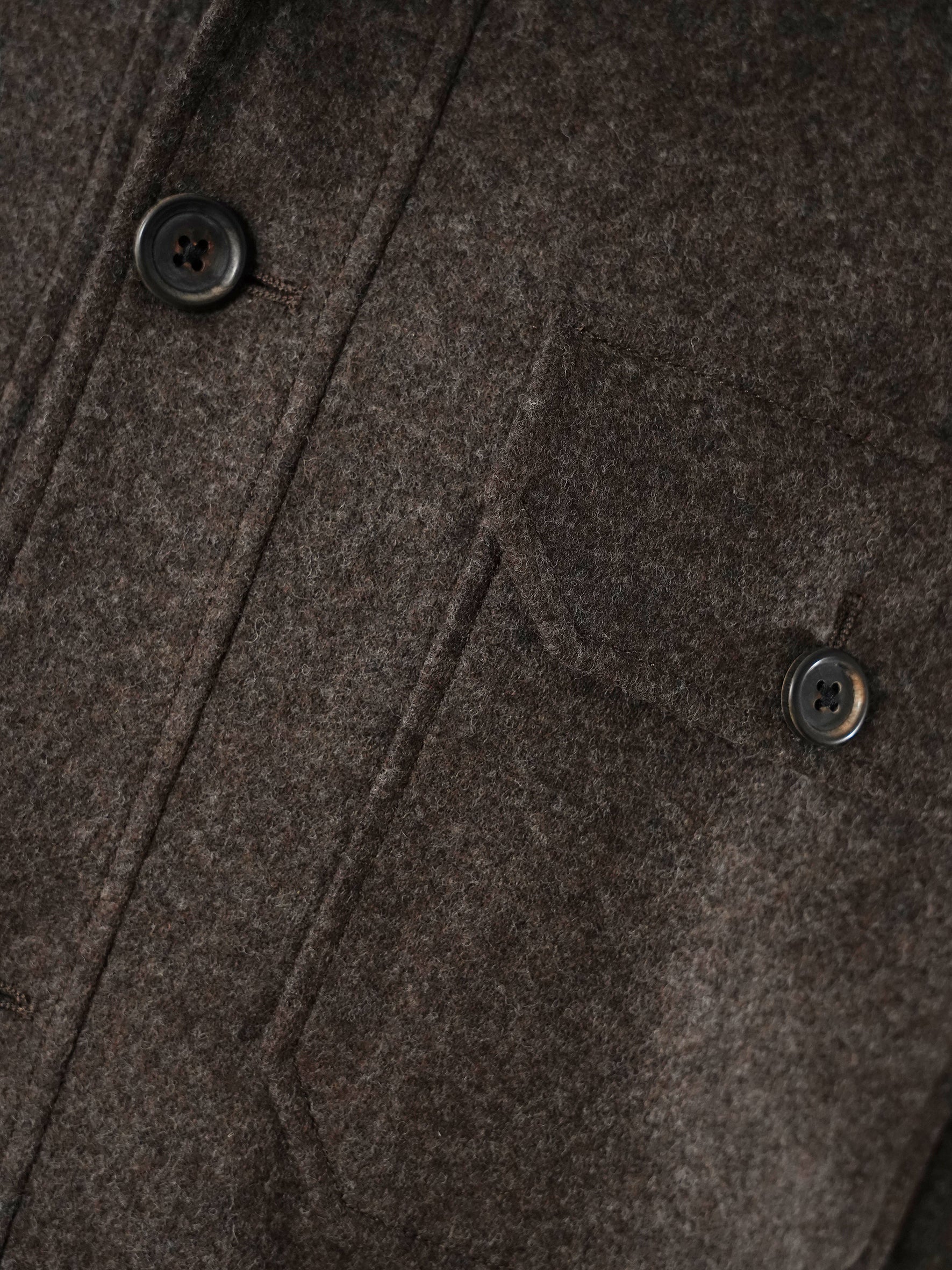 Braun meliertes Overshirt aus Wollflanell mit Cashmere von Corneliani – Ansicht 3