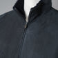 Dunkelblaue Lederjacke aus Veloursleder mit Shearling-Kragen von Corneliani – Ansicht 2
