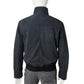 Dunkelblaue Lederjacke aus Veloursleder mit Shearling-Kragen von Corneliani – Ansicht 3