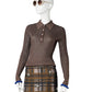 Braunes Lurex-Poloshirt aus Rippstrick von Essentiel Antwerp – Ansicht 3