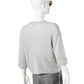 Hellgraue Strickjacke aus Cashmere und Seide mit Pailletten von Henry Christ – Ansicht 3