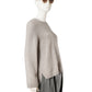 Grau-taupefarbener Rundhals-Pullover mit Logo von Hemisphere – Ansicht 3