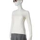 Ecrufarbenes Langarmshirt mit Rundhalsausschnitt