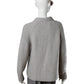 Grauer Grobstrick-Pullover mit V-Ausschnitt von Hemisphere – Ansicht 3