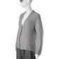 Grauer Grobstrick-Pullover mit V-Ausschnitt von Hemisphere – Ansicht 5