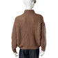 Nussbrauner Grobstrick-Pullover mit Pailletten von Hemisphere – Ansicht 3