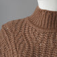 Nussbrauner Grobstrick-Pullover mit Pailletten von Hemisphere – Ansicht 2