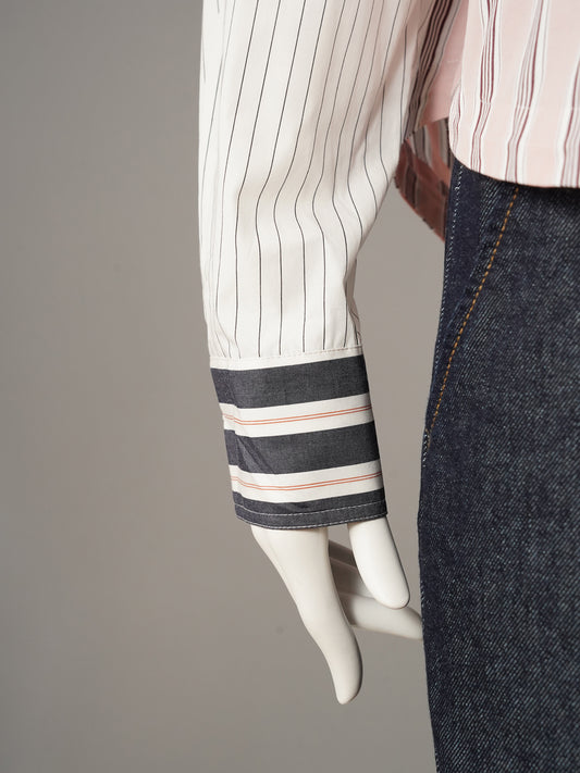 Roséfarbene Hemdbluse im Streifenmix von Essentiel Antwerp – Ansicht 3
