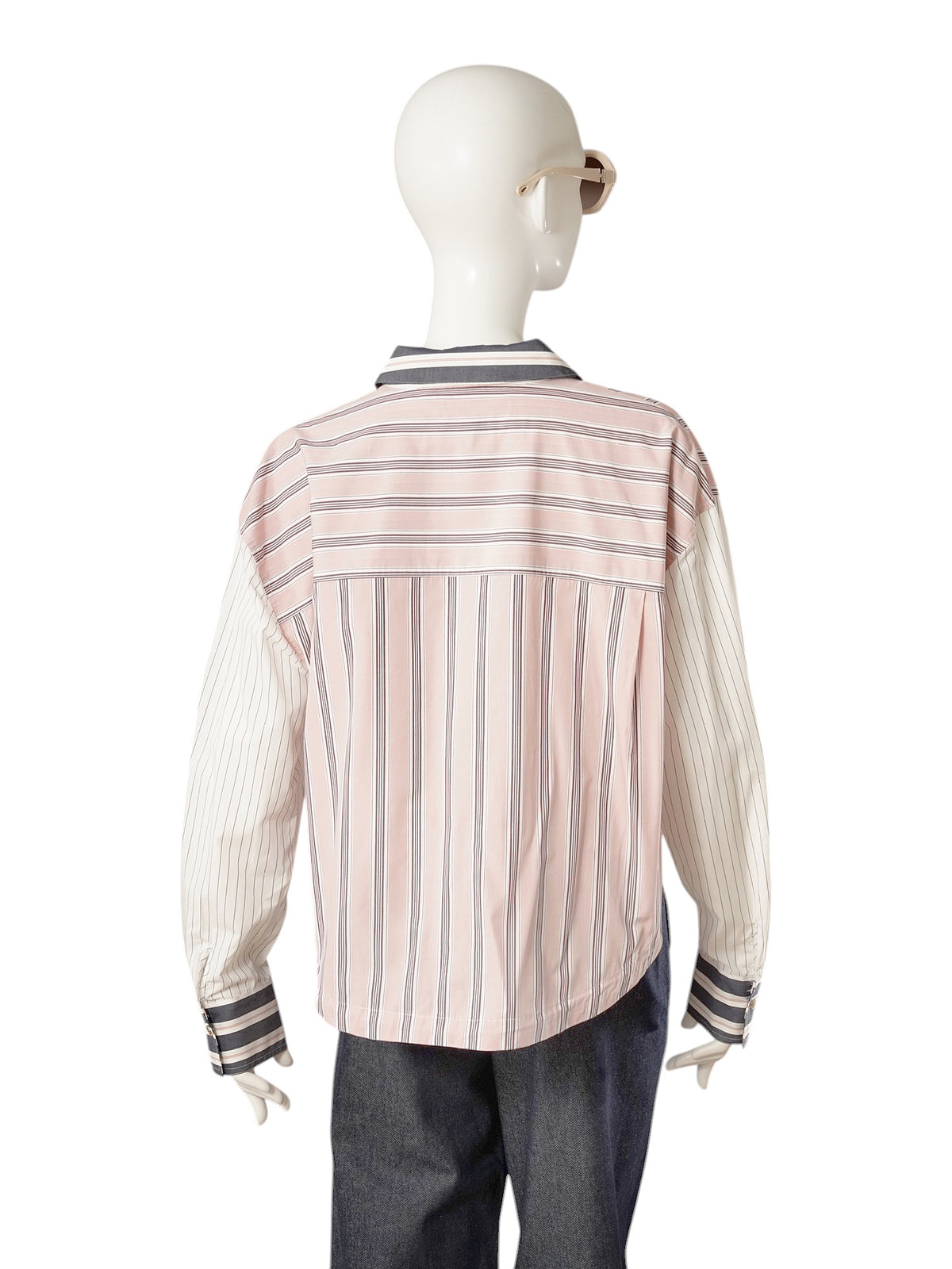 Roséfarbene Hemdbluse im Streifenmix von Essentiel Antwerp – Ansicht 6