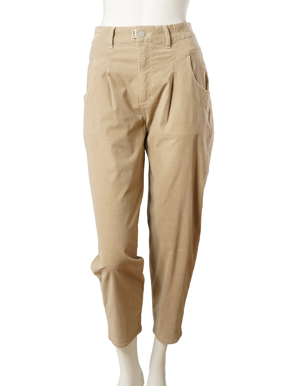 Beigefarbene Feincord-Hose „O-Shape“ von PNTS