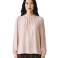 Puderrosa Bluse in Seiden-Optik