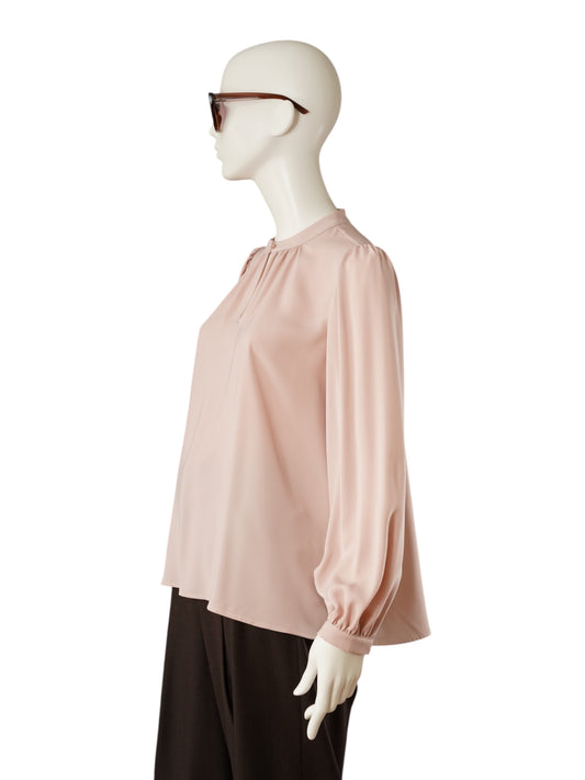 Puderrosa Bluse in Seiden-Optik von Hemisphere – Ansicht 5