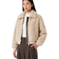 Beigefarbener Fake-Fur-Blouson in Lockenfell-Optik von Hemisphere