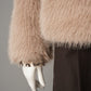Altrosa Fake-Fur-Jacke mit Schalkragen