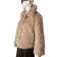 Altrosa Fake-Fur-Jacke mit Schalkragen