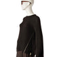 Espressobrauner Kaschmir-Pullover mit Ziernähten