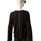 Espressobrauner Kaschmir-Pullover mit Ziernähten