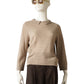 Sandbeiger Kaschmir-Pullover mit Polokragen