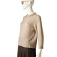 Sandbeiger Kaschmir-Pullover mit Polokragen