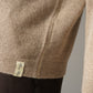 Sandbeiger Kaschmir-Pullover mit Polokragen