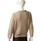Sandbeiger Kaschmir-Pullover mit Polokragen