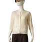 Cremefarbene Kaschmir-Strickjacke mit 3/4-Arm von Henry Christ