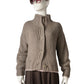 Taupefarbene Grobstrickjacke aus Kaschmir und Seide