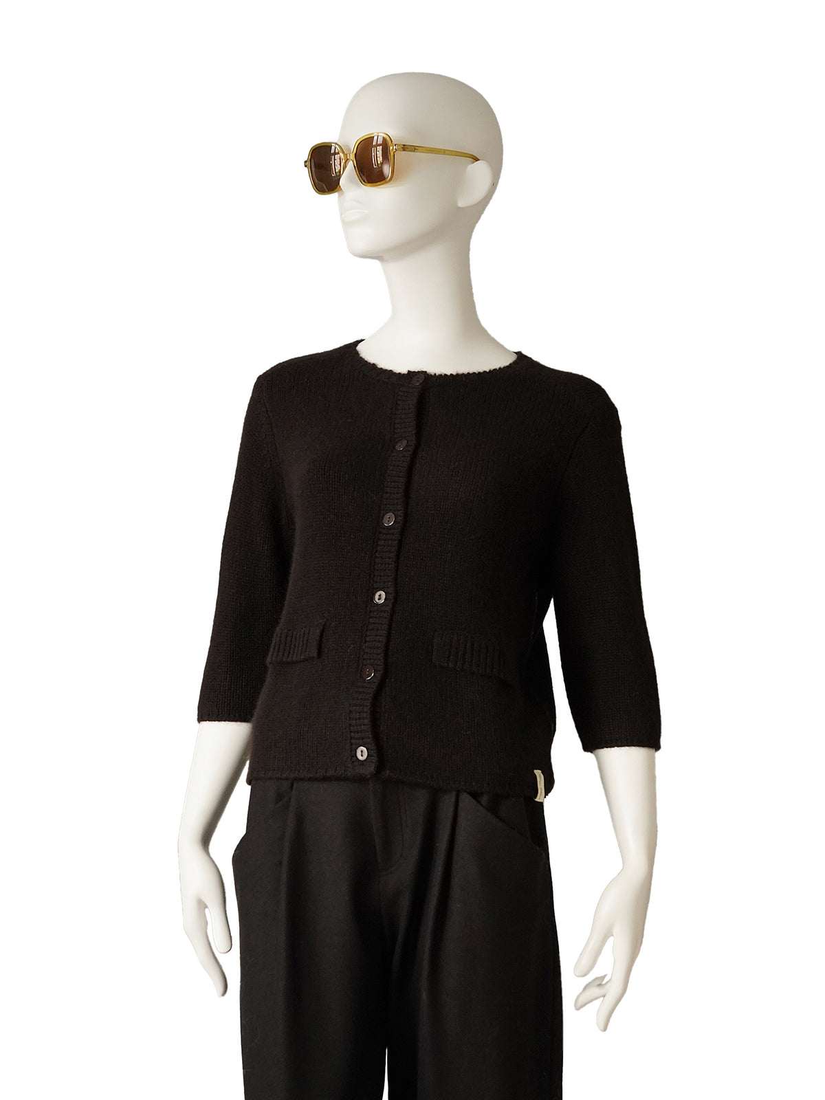 Espressobrauner Kaschmir-Cardigan von Henry Christ