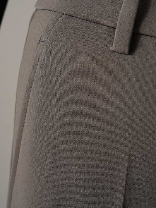 Taupegraue Hose „Ivon“ mit weitem Bein von Rossi – Ansicht 2