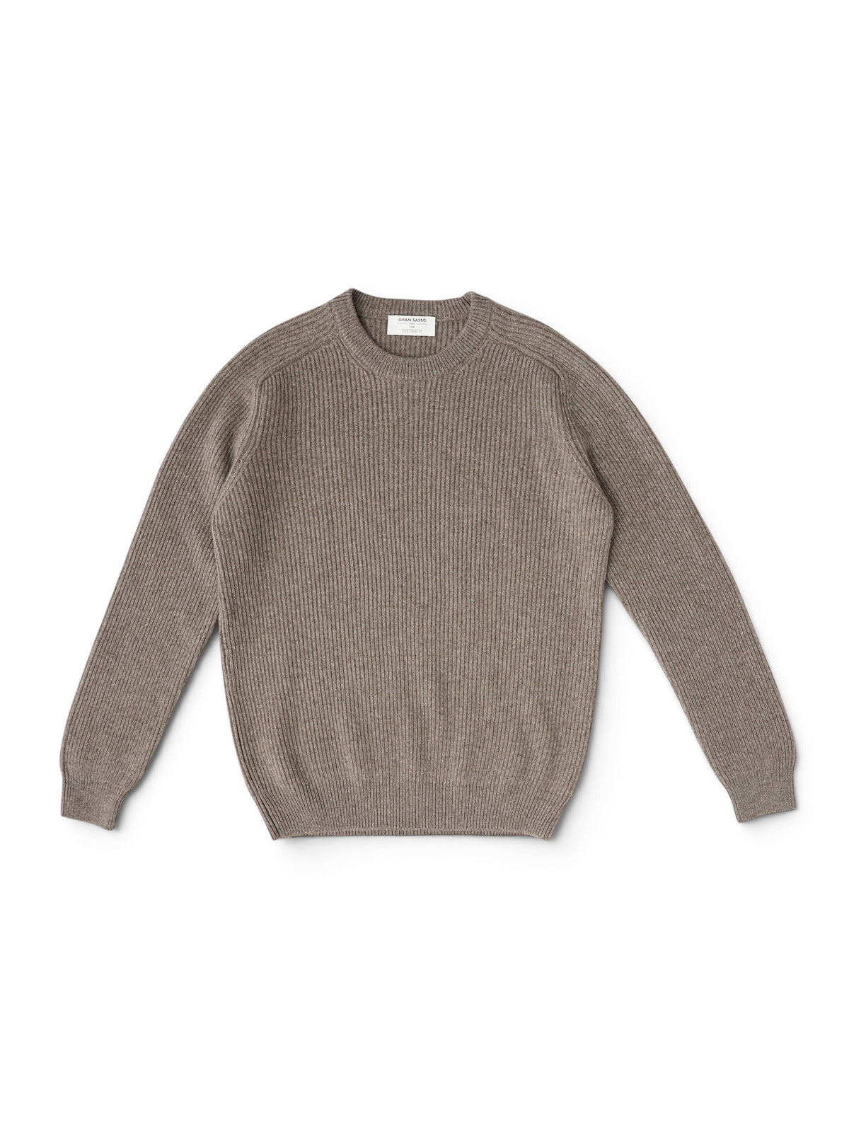 Hellbrauner Rippstrick-Pullover aus Kaschmir von Gran Sasso – Ansicht 3