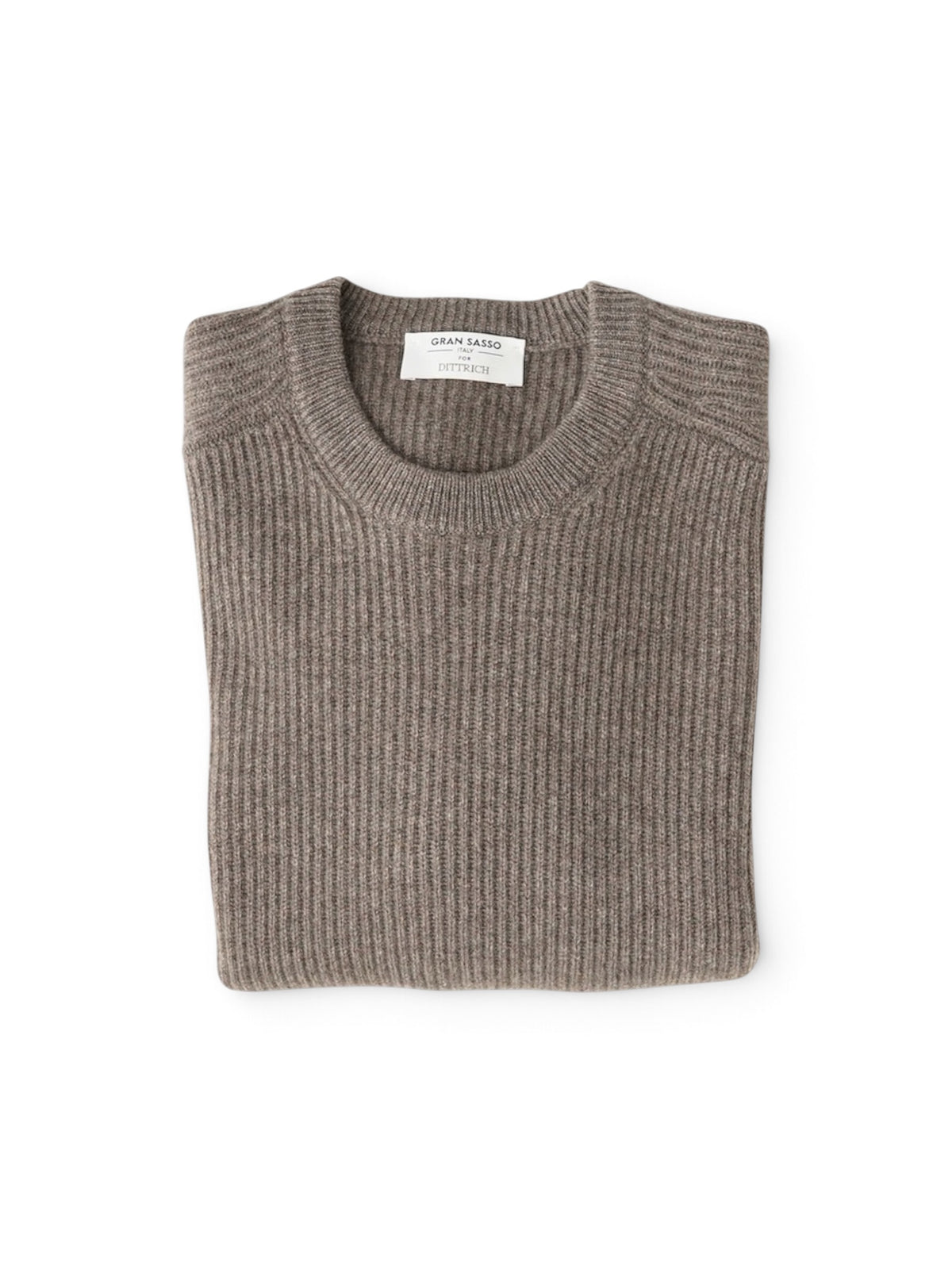 Hellbrauner Rippstrick-Pullover aus Kaschmir von Gran Sasso