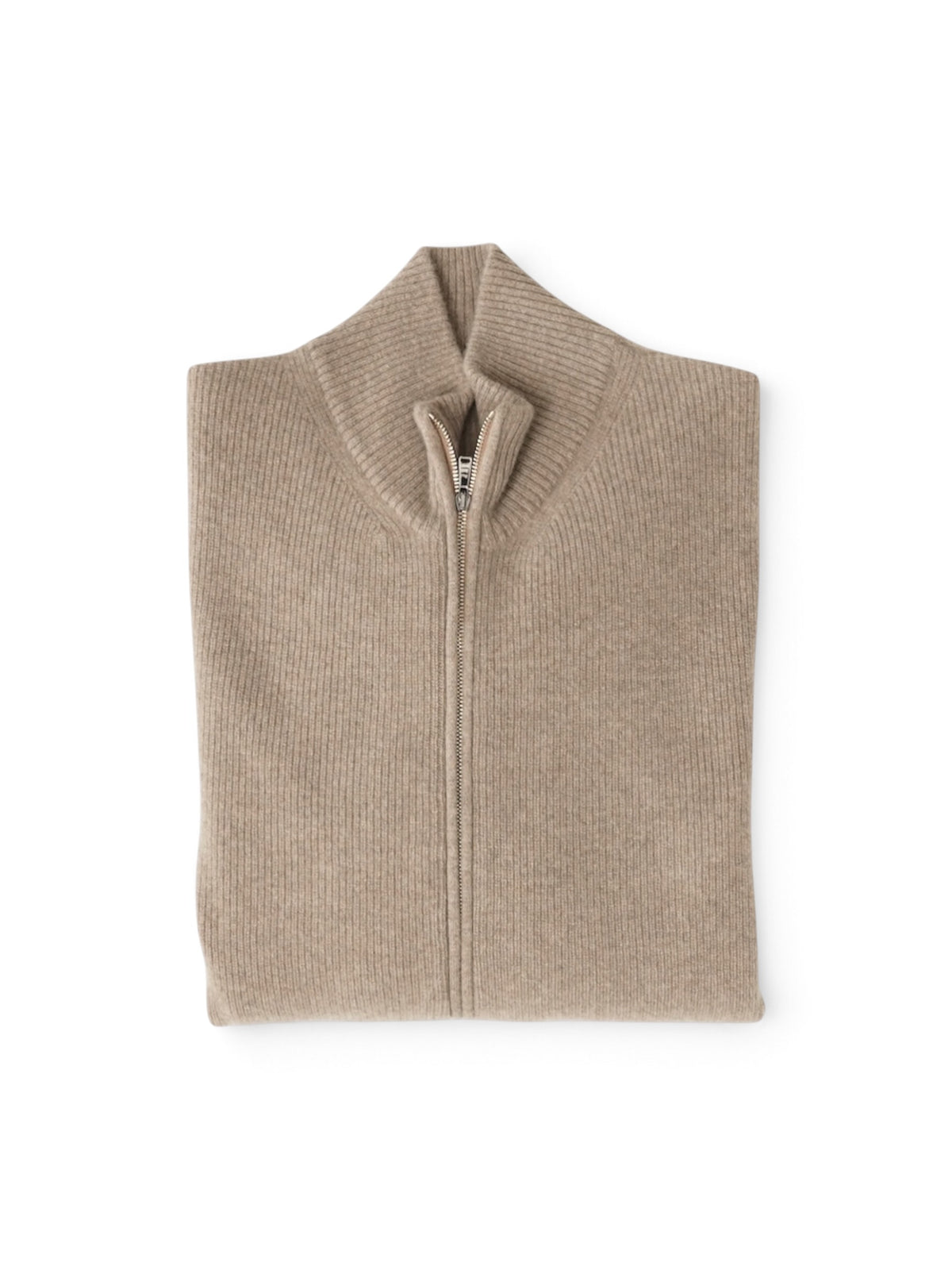 Taupefarbener Kaschmir-Zippcardigan von Fioroni
