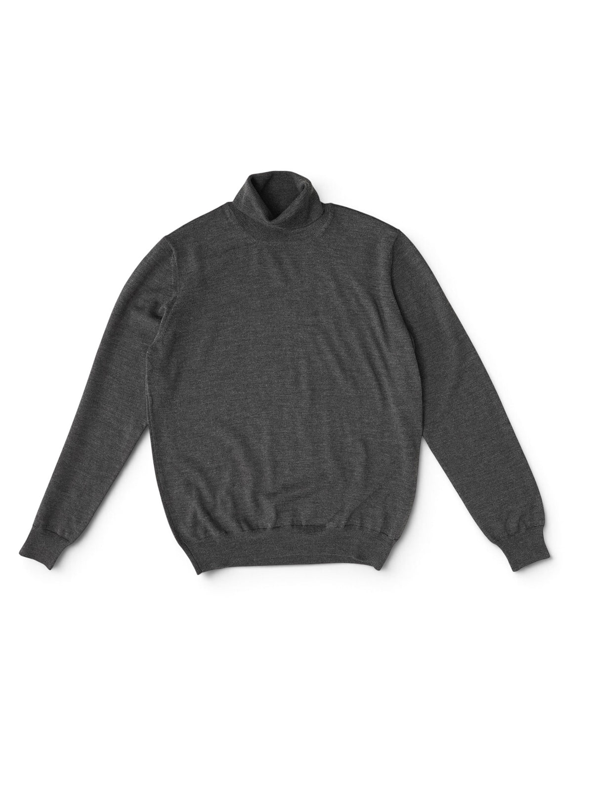 Dunkelgrauer Rollkragenpullover aus Schurwolle von Gran Sasso – Ansicht 2