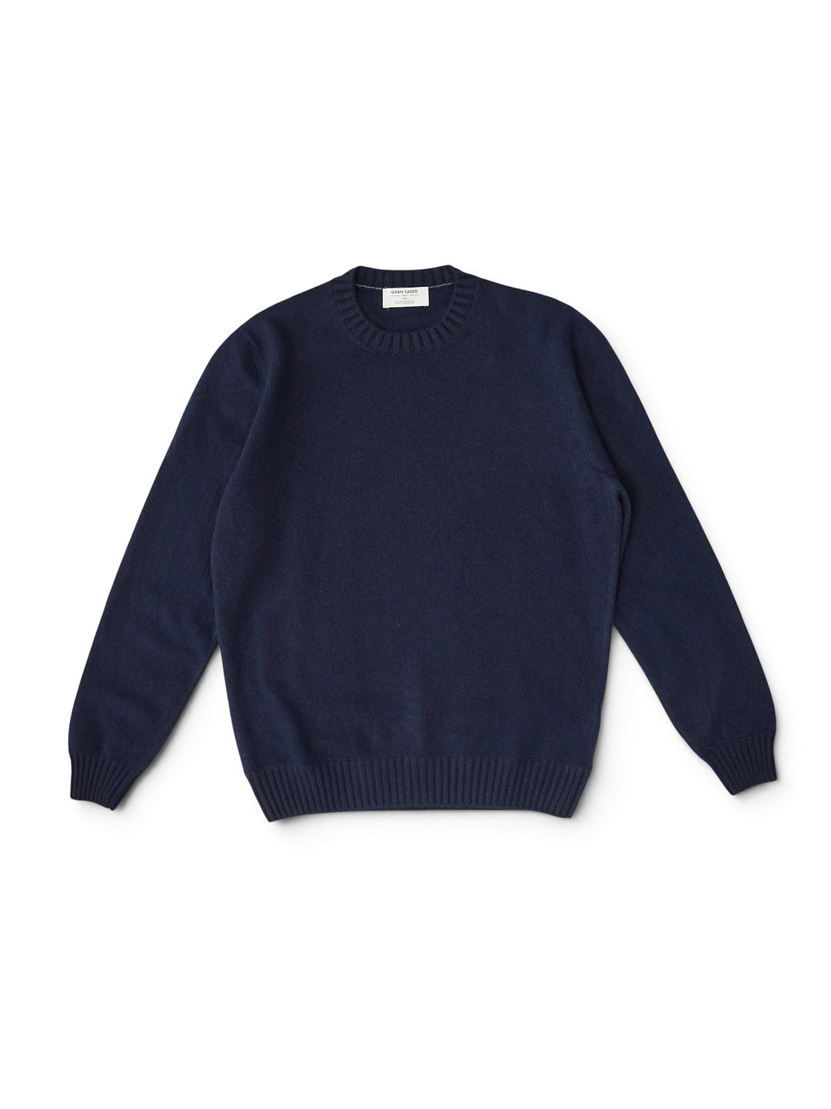 Dunkelblauer Kaschmir-Pullover mit Rundhals von Gran Sasso – Ansicht 2