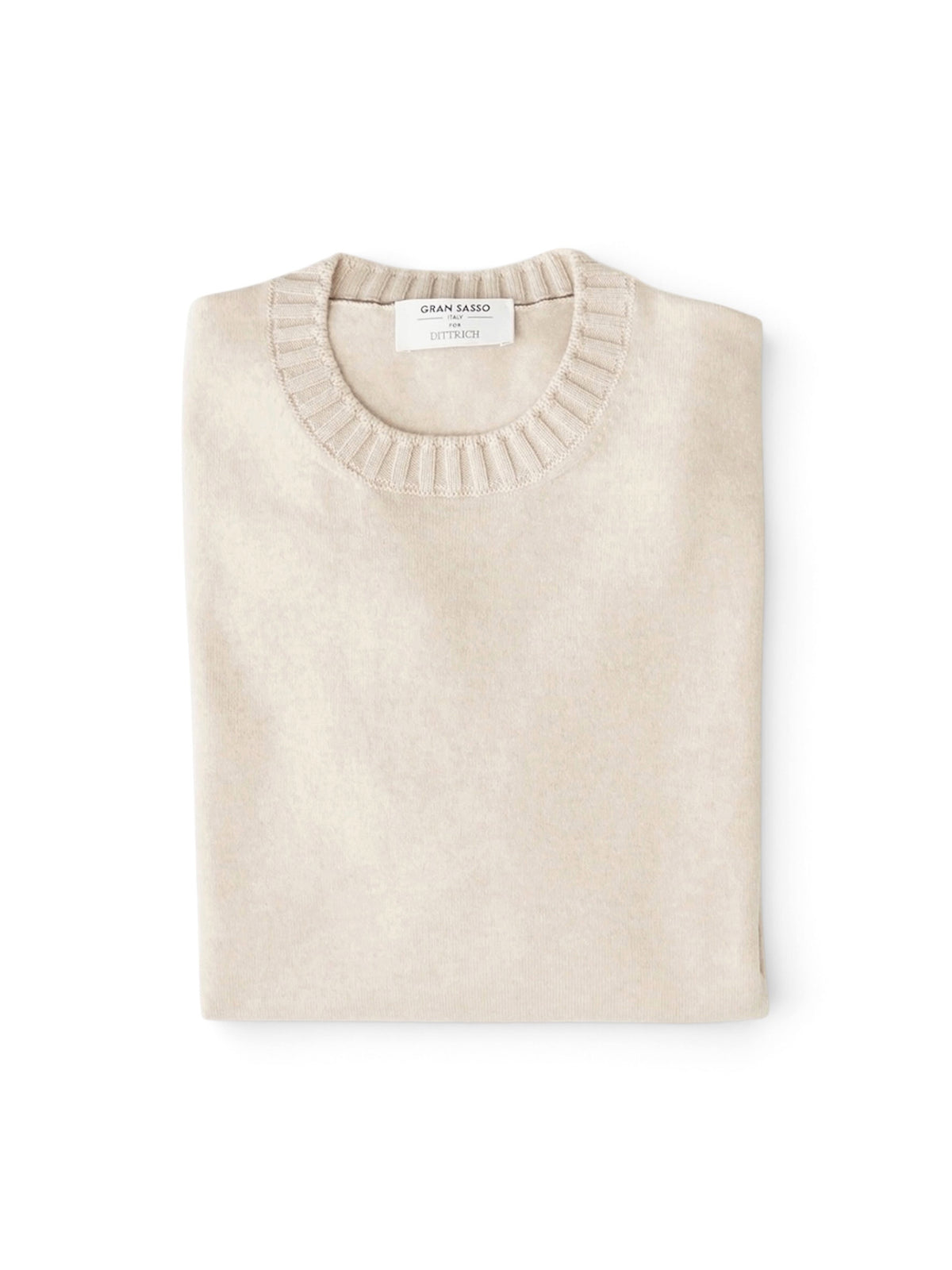 Beigefarbener Kaschmir-Pullover mit Rundhals von Gran Sasso