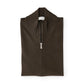 Espressobrauner Kaschmir-Zip-Cardigan mit Stehkragen von Gran Sasso